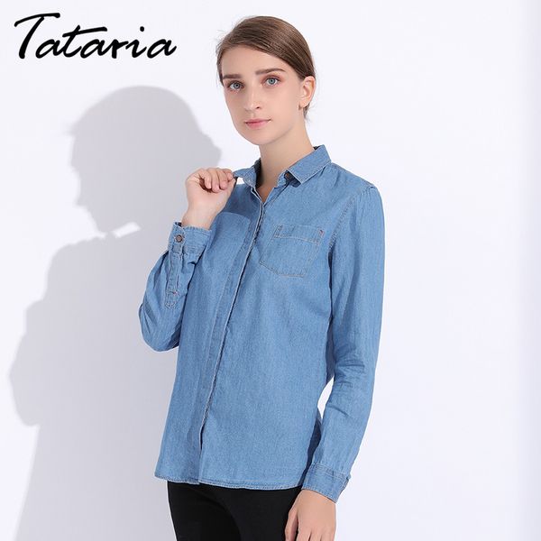 spring denim shirt women long sleeve turn-down collar blouse jeans female blue jean fashion clothes tataria 210514, White
spring denim shirt women long sleeve turn-down collar blouse jeans female blue jean fashion clothes tataria 210514, White