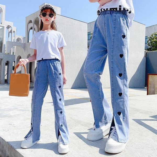 jeans 2021 fashion heart print girl elastic waist casual pants kids spring autumn children's clothing 4 6 8 10 12 14year old, Blue
jeans 2021 fashion heart print girl elastic waist casual pants kids spring autumn children's clothing 4 6 8 10 12 14year old, Blue