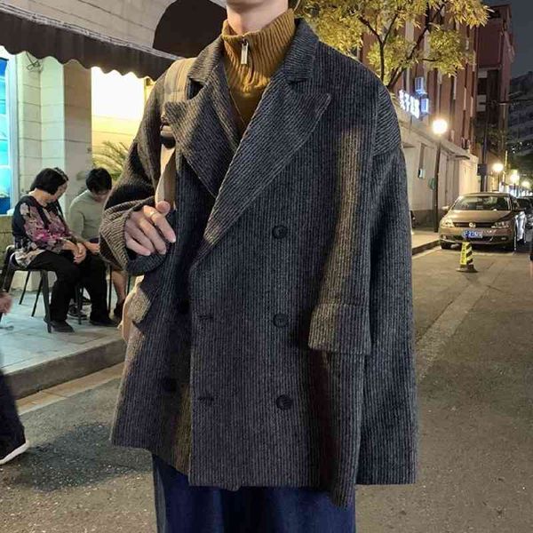 men's suits & blazers korean short woolen coat fashion retro casual suit jacket men streetwear loose dress mens oversize pxa3, White;black
men's suits & blazers korean short woolen coat fashion retro casual suit jacket men streetwear loose dress mens oversize pxa3, White;black