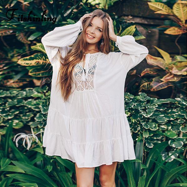 fitshinling lace patchwork beach cover-up white short dress holiday hollow out bikini outing bohemian summer pareos sale
fitshinling lace patchwork beach cover-up white short dress holiday hollow out bikini outing bohemian summer pareos sale