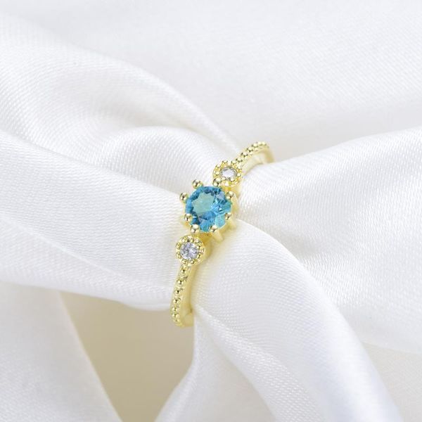 wedding rings vintage female aqua blue zircon ring rose gold silver color luxury crystal round thin engagement for women, Slivery;golden 
wedding rings vintage female aqua blue zircon ring rose gold silver color luxury crystal round thin engagement for women, Slivery;golden