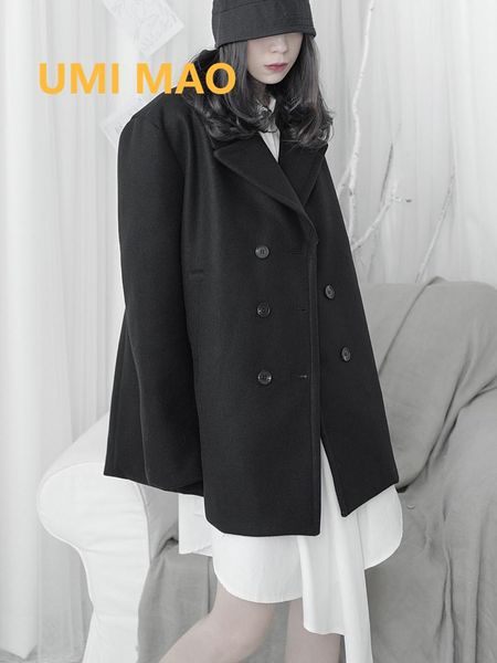 women's wool & blends umi mao autumn winter products niche design classic double-breasted woolen jacket ladies loose british punk ins c, Black
women's wool & blends umi mao autumn winter products niche design classic double-breasted woolen jacket ladies loose british punk ins c, Black
