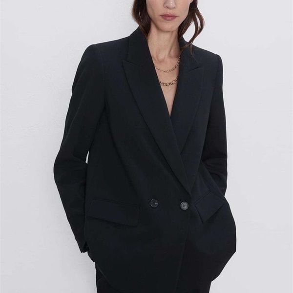 women's suits & blazers 2021 simple and loose double breasted suit coat spring autumn, White;black
women's suits & blazers 2021 simple and loose double breasted suit coat spring autumn, White;black