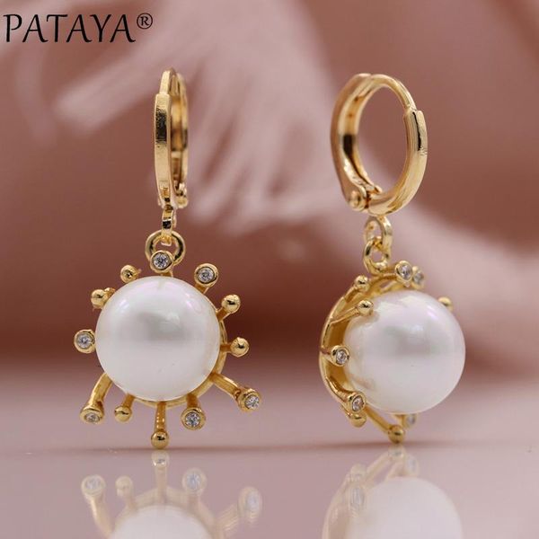 round white shell pearl long earrings 585 rose gold natural zircon dangle women wedding fine fashion jewelry & chandelier, Silver
round white shell pearl long earrings 585 rose gold natural zircon dangle women wedding fine fashion jewelry & chandelier, Silver