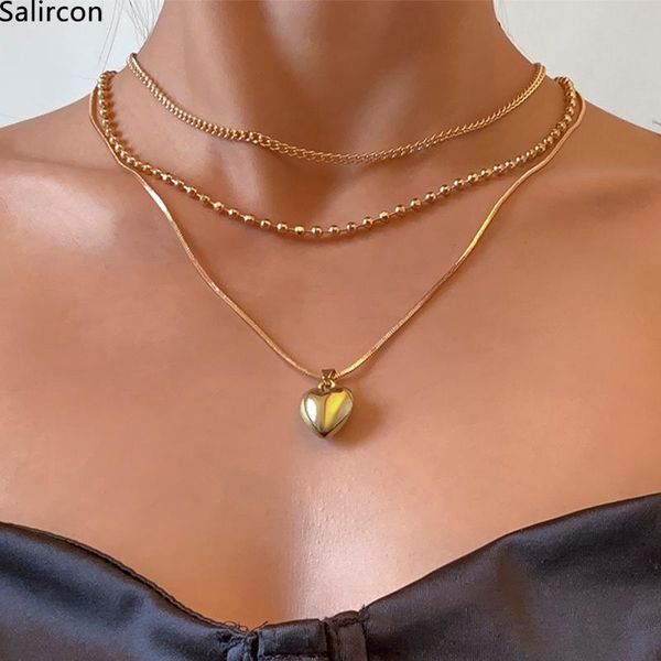 pendant necklaces 2021 trend punk thin snake chain multi layer short clavicle choker necklace for women heart pendent jewelry gift, Silver
pendant necklaces 2021 trend punk thin snake chain multi layer short clavicle choker necklace for women heart pendent jewelry gift, Silver