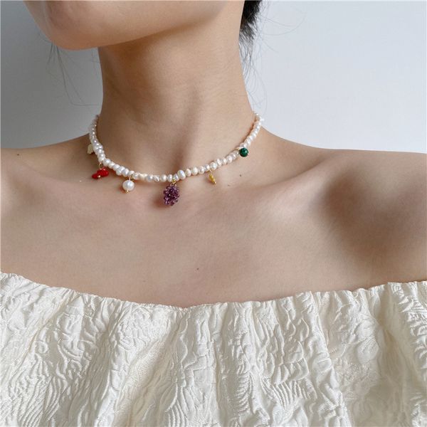 freshwater pearl tassel pendant sweet fruit temperament wild baroque pearl necklace clavicle chain female cx220303, Black
freshwater pearl tassel pendant sweet fruit temperament wild baroque pearl necklace clavicle chain female cx220303, Black