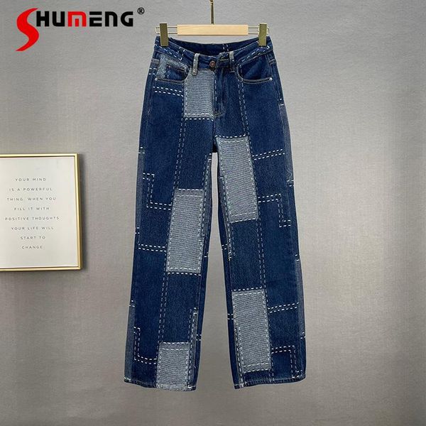 women's jeans 2021 early autumn high waist loose all-matching straight pants ladies decorative stitching denim trousers for female, Blue
women's jeans 2021 early autumn high waist loose all-matching straight pants ladies decorative stitching denim trousers for female, Blue