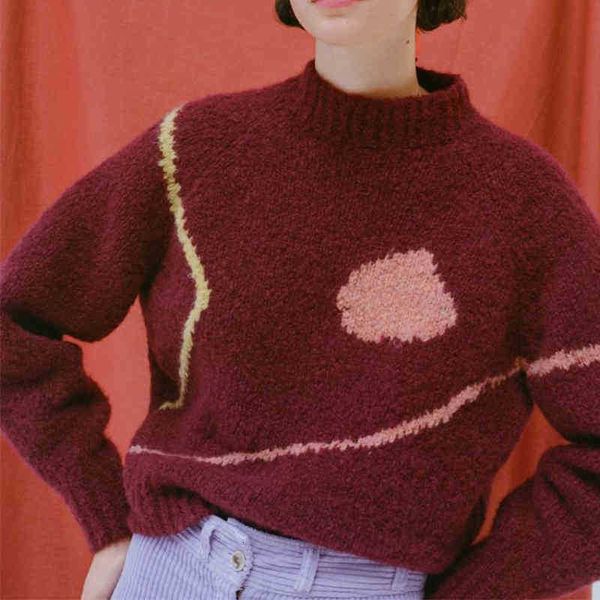 women's sweaters french retro girl literary painted lines lazy high waist sweater knit wool women knitwear sweet fashion designer pullo, White;black
women's sweaters french retro girl literary painted lines lazy high waist sweater knit wool women knitwear sweet fashion designer pullo, White;black