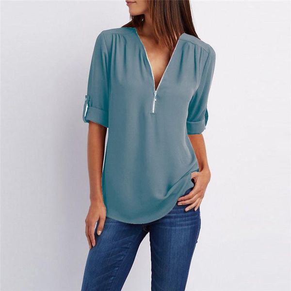 women's blouses & shirts shirt plus size women blouse 2021 casual long sleeve v-neck zipper loose summer large, White
women's blouses & shirts shirt plus size women blouse 2021 casual long sleeve v-neck zipper loose summer large, White