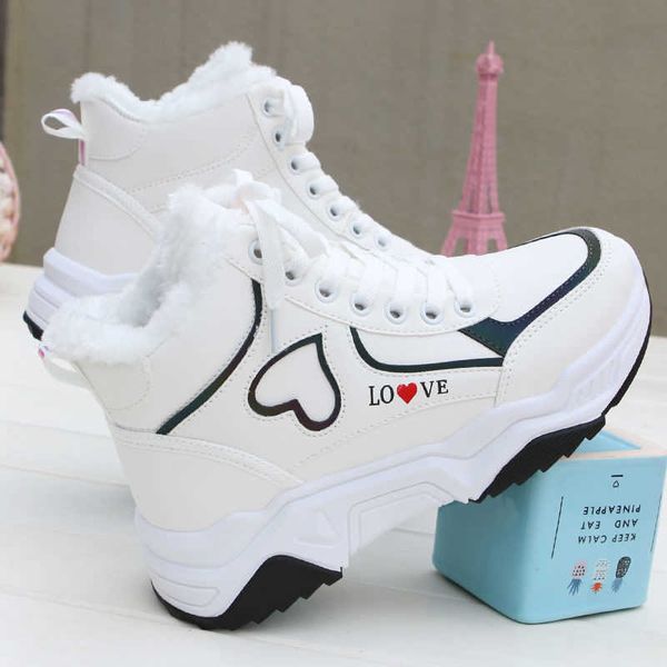 white high sneakers women shoes winter leather platform ladies love plush warm vulcanized casual y0907, Black
white high sneakers women shoes winter leather platform ladies love plush warm vulcanized casual y0907, Black