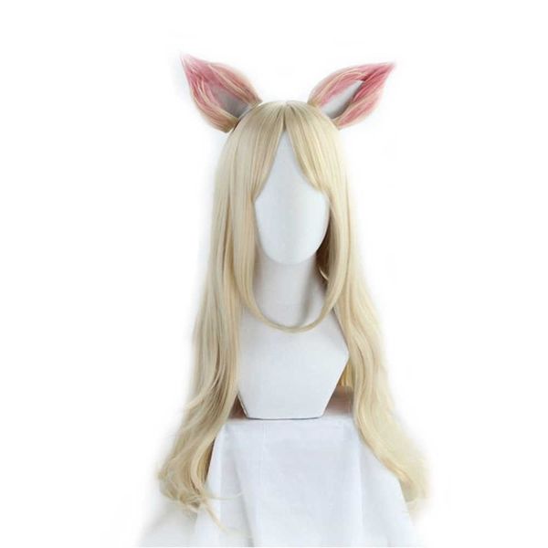 game lol ahri cosplay wig with ears kda pop/star ahri women long straight blonde hairpiece lol kda kpop skin synthetic hair, Black
game lol ahri cosplay wig with ears kda pop/star ahri women long straight blonde hairpiece lol kda kpop skin synthetic hair, Black