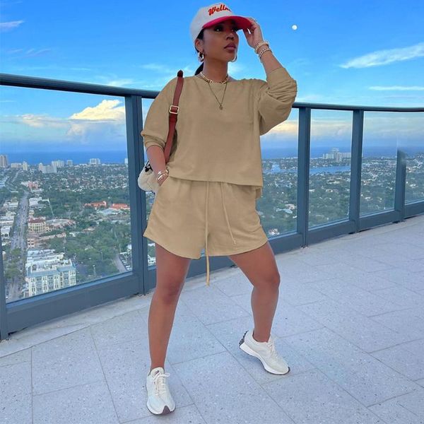 women's tracksuits classic solid 2 piece set women early autumn casual o-neck long sleeve loose pullover and drawstring sporty short cl, Gray
women's tracksuits classic solid 2 piece set women early autumn casual o-neck long sleeve loose pullover and drawstring sporty short cl, Gray