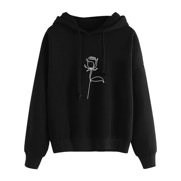 women's hoodies & sweatshirts fashion women sweatshirt rose printed long sleeved loose autumn hooded casual ladies all-match comfy ove, Black
women's hoodies & sweatshirts fashion women sweatshirt rose printed long sleeved loose autumn hooded casual ladies all-match comfy ove, Black
