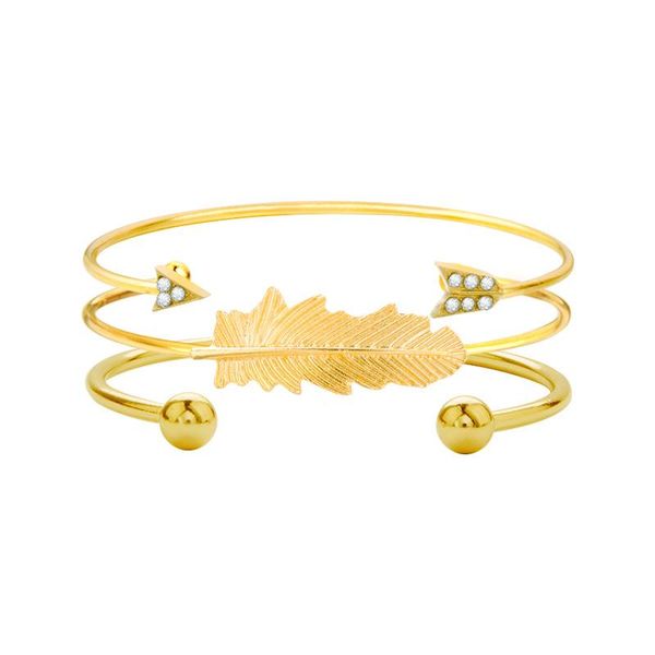 link, chain 3pcs of pack adjustable creative bangle bracelet for women with leaf/arrow/ball design in gold tone female armbanden bransoletka, Black
link, chain 3pcs of pack adjustable creative bangle bracelet for women with leaf/arrow/ball design in gold tone female armbanden bransoletka, Black