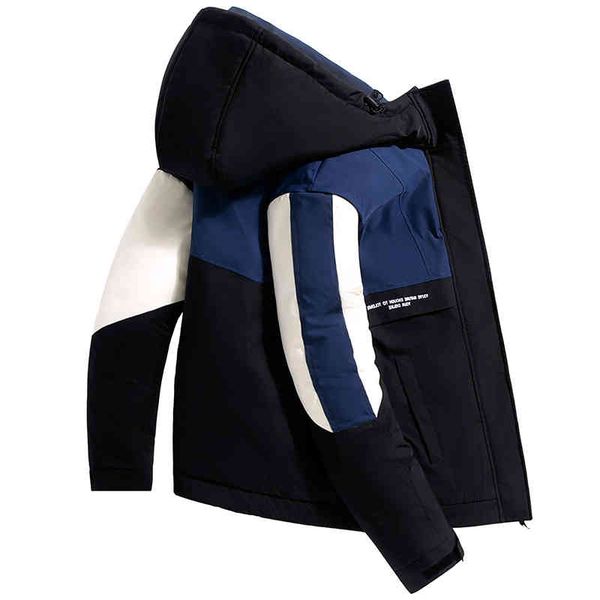 2021 new thickened men's winter hooded down jacket short warm white duck coat patchwork outer streetwear clothes, Black
2021 new thickened men's winter hooded down jacket short warm white duck coat patchwork outer streetwear clothes, Black