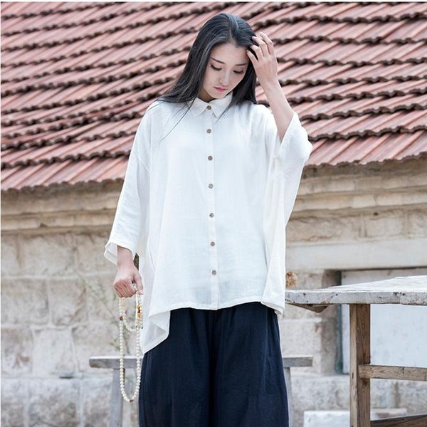 women's blouses & shirts batwing sleeve white shirt loose big size turn-down collar irregular cotton solid vintage style women cardiga
women's blouses & shirts batwing sleeve white shirt loose big size turn-down collar irregular cotton solid vintage style women cardiga