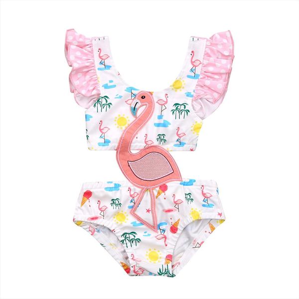 summer baby girls sweet flamingo print one piece swimsuit fashion hollow ruffles suspender clothes, White
summer baby girls sweet flamingo print one piece swimsuit fashion hollow ruffles suspender clothes, White