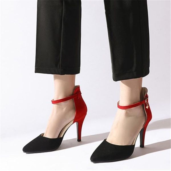 dress shoes pxelena 2021 summer chic stiletto high heels sandals lady ankle strap faux suede mixed color party office daily women, Black
dress shoes pxelena 2021 summer chic stiletto high heels sandals lady ankle strap faux suede mixed color party office daily women, Black