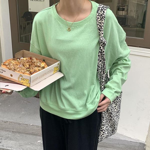 women's t-shirt basic pure color long sleeve within 2021 loose women take sets render unlined upper garment to coat round collar jacket, White
women's t-shirt basic pure color long sleeve within 2021 loose women take sets render unlined upper garment to coat round collar jacket, White