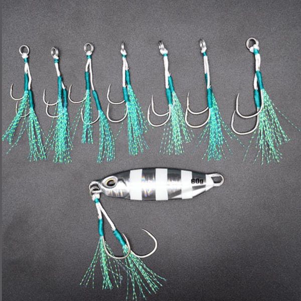 fishing hooks 5pcs jig iron plate special-purpose double hook with circle bright silk lure
fishing hooks 5pcs jig iron plate special-purpose double hook with circle bright silk lure