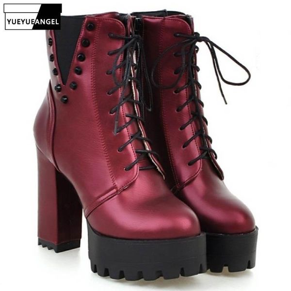 euro autumn winter block super high heel punk pu leather womens ankle boots rivet hip hop thick platform female footwear zapatos, Black
euro autumn winter block super high heel punk pu leather womens ankle boots rivet hip hop thick platform female footwear zapatos, Black