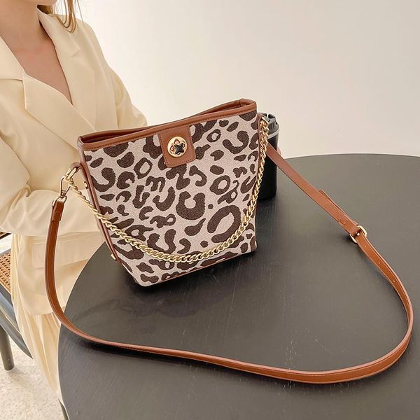 evening bags medium leopard tote bag winter high-quality pu leather women's designer handbag high capacity shoulder