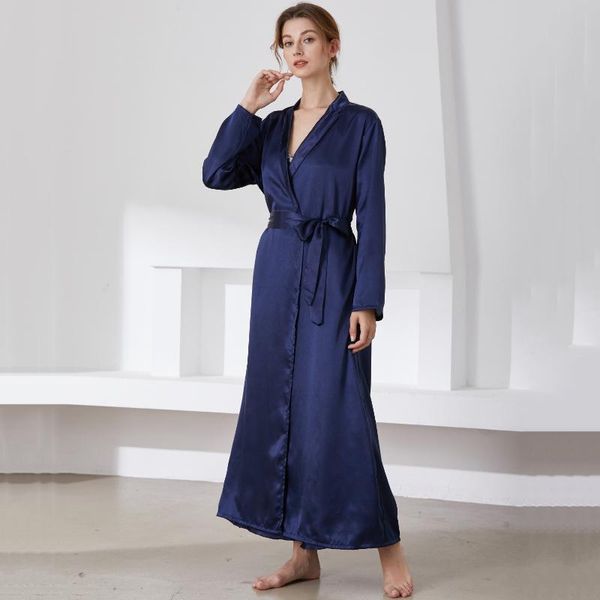 women's sleepwear female v-neck long robe gown spring autumn casual kimono bathrobe full sleeve loose home dress solid nightgown, Black;red
women's sleepwear female v-neck long robe gown spring autumn casual kimono bathrobe full sleeve loose home dress solid nightgown, Black;red
