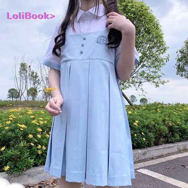 clothing sets lolibook women panelled single breasted short sleeve shirts strap button print pleated dress summer preppy girls trendy, White
clothing sets lolibook women panelled single breasted short sleeve shirts strap button print pleated dress summer preppy girls trendy, White