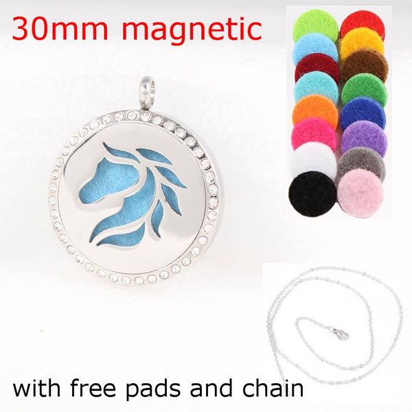 pendant necklaces with chain&pads as gift stainless steel essential oil lockets 30mm rhinestone magnet horse diffuser locket ne, Silver
pendant necklaces with chain&pads as gift stainless steel essential oil lockets 30mm rhinestone magnet horse diffuser locket ne, Silver