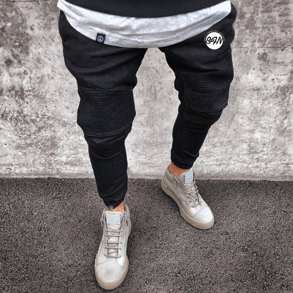 men's jeans 2021 fashion sell stretchy pleated ripped skinny biker destroyed slim fit denim harem pants men jogger clothes, Blue
men's jeans 2021 fashion sell stretchy pleated ripped skinny biker destroyed slim fit denim harem pants men jogger clothes, Blue