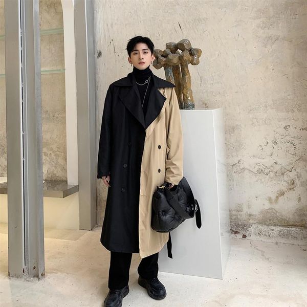 men long windbreaker double breasted loose business casual jacket male streetwear vintage fashion trench coat overcoat outerwear men's, Tan;black
men long windbreaker double breasted loose business casual jacket male streetwear vintage fashion trench coat overcoat outerwear men's, Tan;black