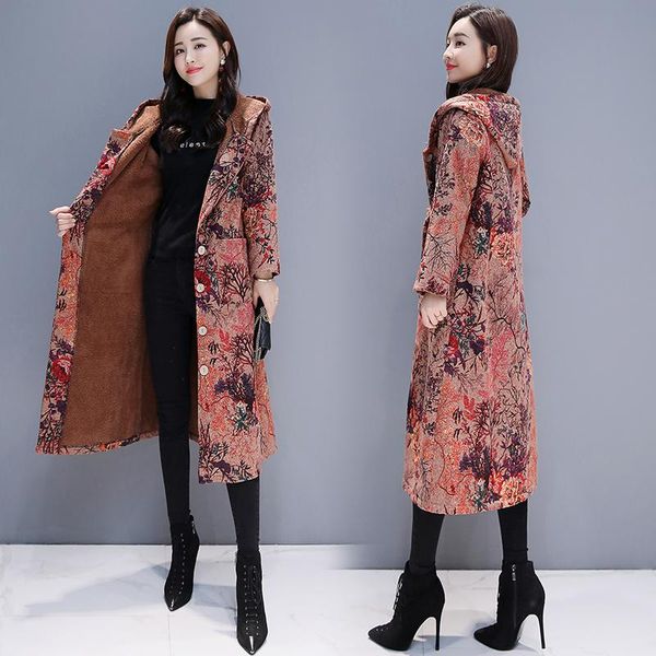 women's trench coats large size women windbreaker coat vintage printed cotton and velvet padded hooded long autumn winter fashion, Tan;black
women's trench coats large size women windbreaker coat vintage printed cotton and velvet padded hooded long autumn winter fashion, Tan;black