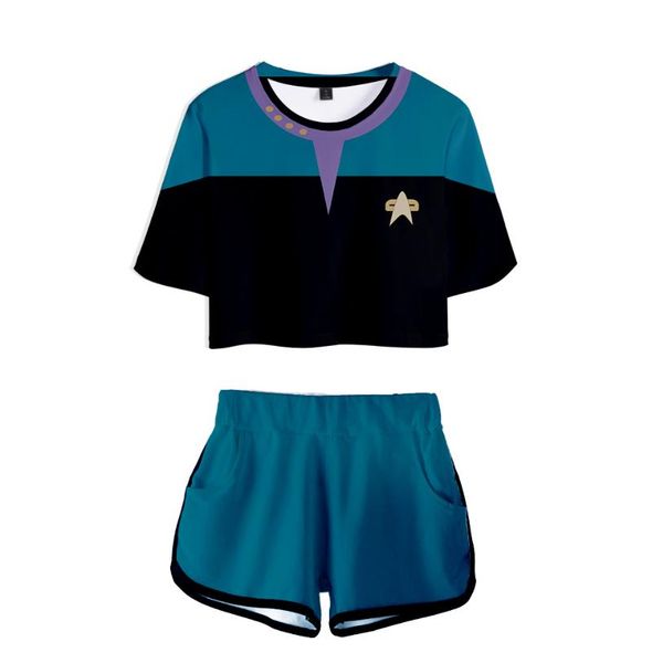 science fiction tv series star : short treks cosplay 3d two pieces sets women fashion casual t-shirt+shorts clothes women's tracksuits, Gray
science fiction tv series star : short treks cosplay 3d two pieces sets women fashion casual t-shirt+shorts clothes women's tracksuits, Gray