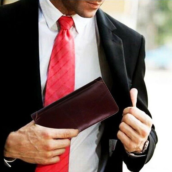 wallets men wallet genuine leather money id card holder bifold purse pocket long, Red;black
wallets men wallet genuine leather money id card holder bifold purse pocket long, Red;black
