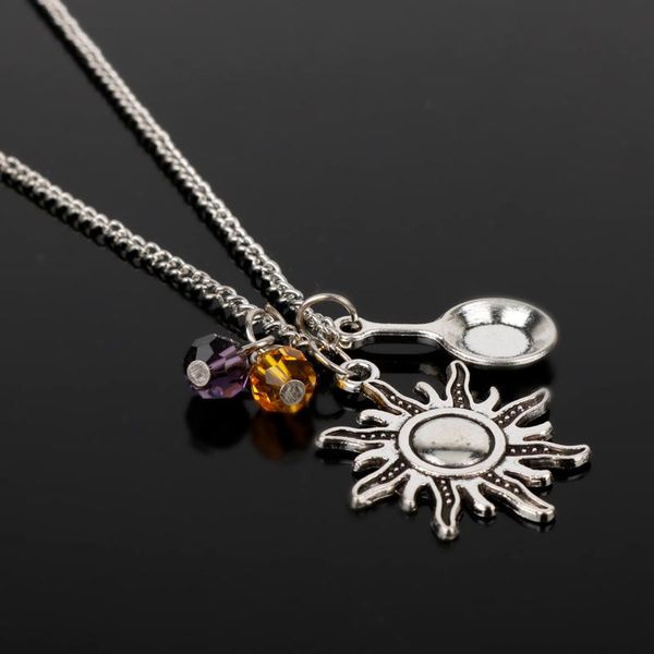 dongsheng movie jewelry women choker necklace charms chain with mini pan sun model pendants -30 chains, Silver
dongsheng movie jewelry women choker necklace charms chain with mini pan sun model pendants -30 chains, Silver