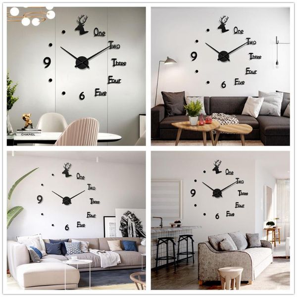 modern 3d diy acrylic mirror large wall clock watch silent digital clockneedle quartz sticker home decor clocks
modern 3d diy acrylic mirror large wall clock watch silent digital clockneedle quartz sticker home decor clocks