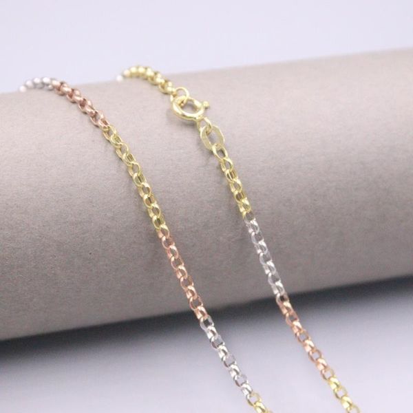 chains au750 real 18k multi-tone gold chain neckalce for women female 2.5mm rolo choker necklace 16''l gift, Silver
chains au750 real 18k multi-tone gold chain neckalce for women female 2.5mm rolo choker necklace 16''l gift, Silver