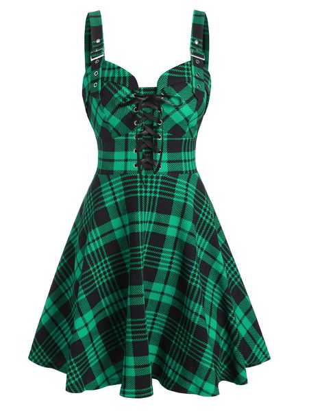 2021wipalo plus size 3xl casual plaid print lace-up front buckle strap women sleeveless a line mini dress vestidos femme, Black;gray
2021wipalo plus size 3xl casual plaid print lace-up front buckle strap women sleeveless a line mini dress vestidos femme, Black;gray