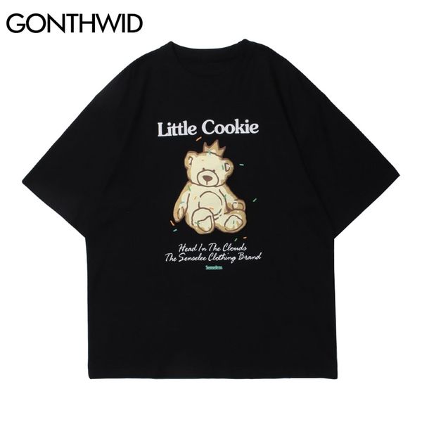 short sleeve tees streetwear harajuku men summer cute bear print cotton t-shirts hip hop casual tshirts loose male 210602, White;black
short sleeve tees streetwear harajuku men summer cute bear print cotton t-shirts hip hop casual tshirts loose male 210602, White;black