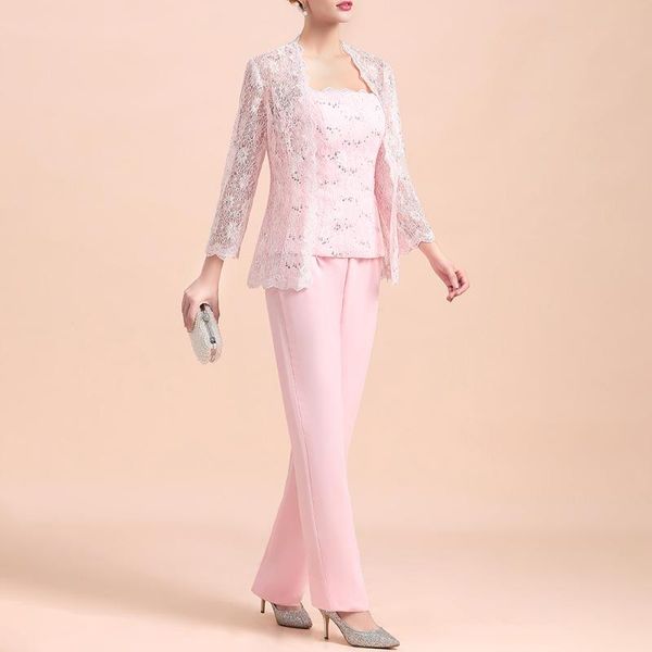 women's two piece pants chiffon pantsuit for women lace wedding dresses mother of the bride dress with jacket evening custom guest, White
women's two piece pants chiffon pantsuit for women lace wedding dresses mother of the bride dress with jacket evening custom guest, White