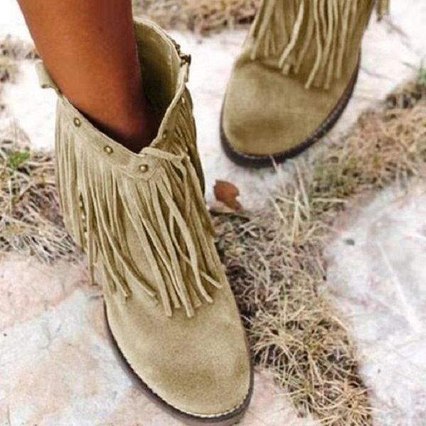 boots shoes women booties autumn winter chunky heels platform ankle rivet fringe punk western botas mujer, Black
boots shoes women booties autumn winter chunky heels platform ankle rivet fringe punk western botas mujer, Black