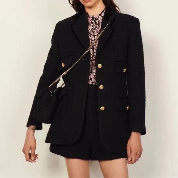 women's suits & blazers women coat autumn and winter tweed wool jacket with bordered suit collar high waist solid color shorts, White;black
women's suits & blazers women coat autumn and winter tweed wool jacket with bordered suit collar high waist solid color shorts, White;black