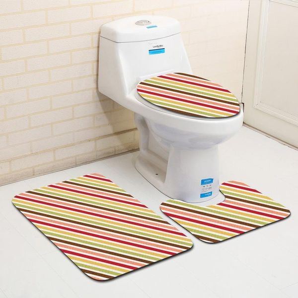bath mats color stripe pattern toilet seat mat bathroom decor lid cover three-piece set carpet
bath mats color stripe pattern toilet seat mat bathroom decor lid cover three-piece set carpet