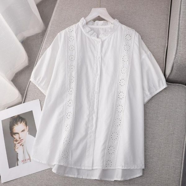 women's jackets 2021 summer product solid color korean loose ear edge stand up collar hollow out embroidery short sleeve shirt, Black;brown
women's jackets 2021 summer product solid color korean loose ear edge stand up collar hollow out embroidery short sleeve shirt, Black;brown