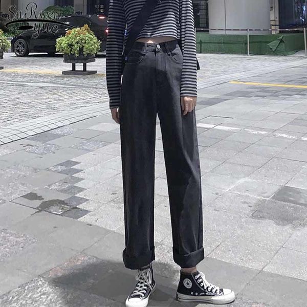 female straight-leg trousers jeans autumn casual wide leg pant high waist loose dark gray color solid mujer 11478 210508, Blue
female straight-leg trousers jeans autumn casual wide leg pant high waist loose dark gray color solid mujer 11478 210508, Blue
