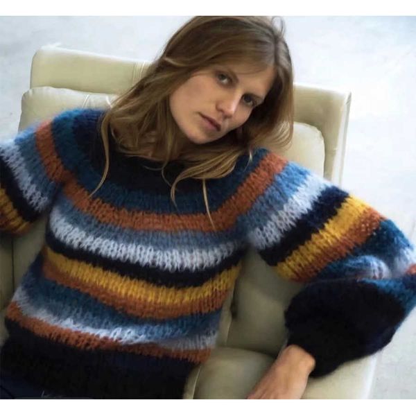 women's sweaters winter pullover o neck rainbow stripes mohair long sleeve women sweater gypsy female warm 5577, White;black
women's sweaters winter pullover o neck rainbow stripes mohair long sleeve women sweater gypsy female warm 5577, White;black