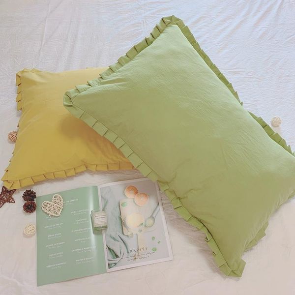 pillow case 2pcs 100% cotton ruffle pillowcase solid color japanese cover european protector bedding accessory 48*74cm
pillow case 2pcs 100% cotton ruffle pillowcase solid color japanese cover european protector bedding accessory 48*74cm