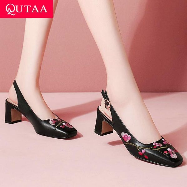 embroidery flower square toe back strap buckle female sandals summer heel slingback women shoes big size 34-43, Black
embroidery flower square toe back strap buckle female sandals summer heel slingback women shoes big size 34-43, Black