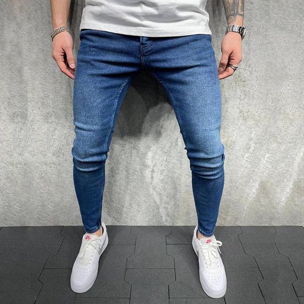 men's jeans men simple solid color high street skinny pencil small feet male hip hop cotton slim casual denim pants, Blue
men's jeans men simple solid color high street skinny pencil small feet male hip hop cotton slim casual denim pants, Blue