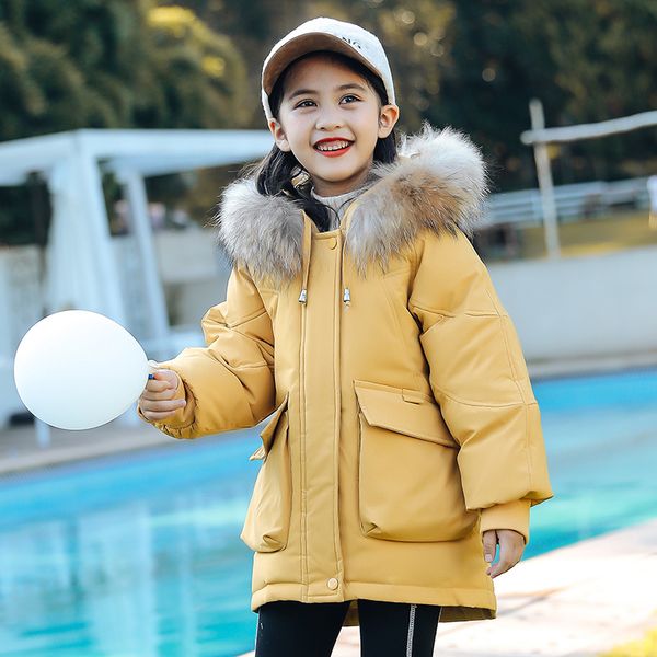 jacket new winter duck down jacket for kids girls fashion version thick mid-length large fur collar coat, Blue;gray
jacket new winter duck down jacket for kids girls fashion version thick mid-length large fur collar coat, Blue;gray